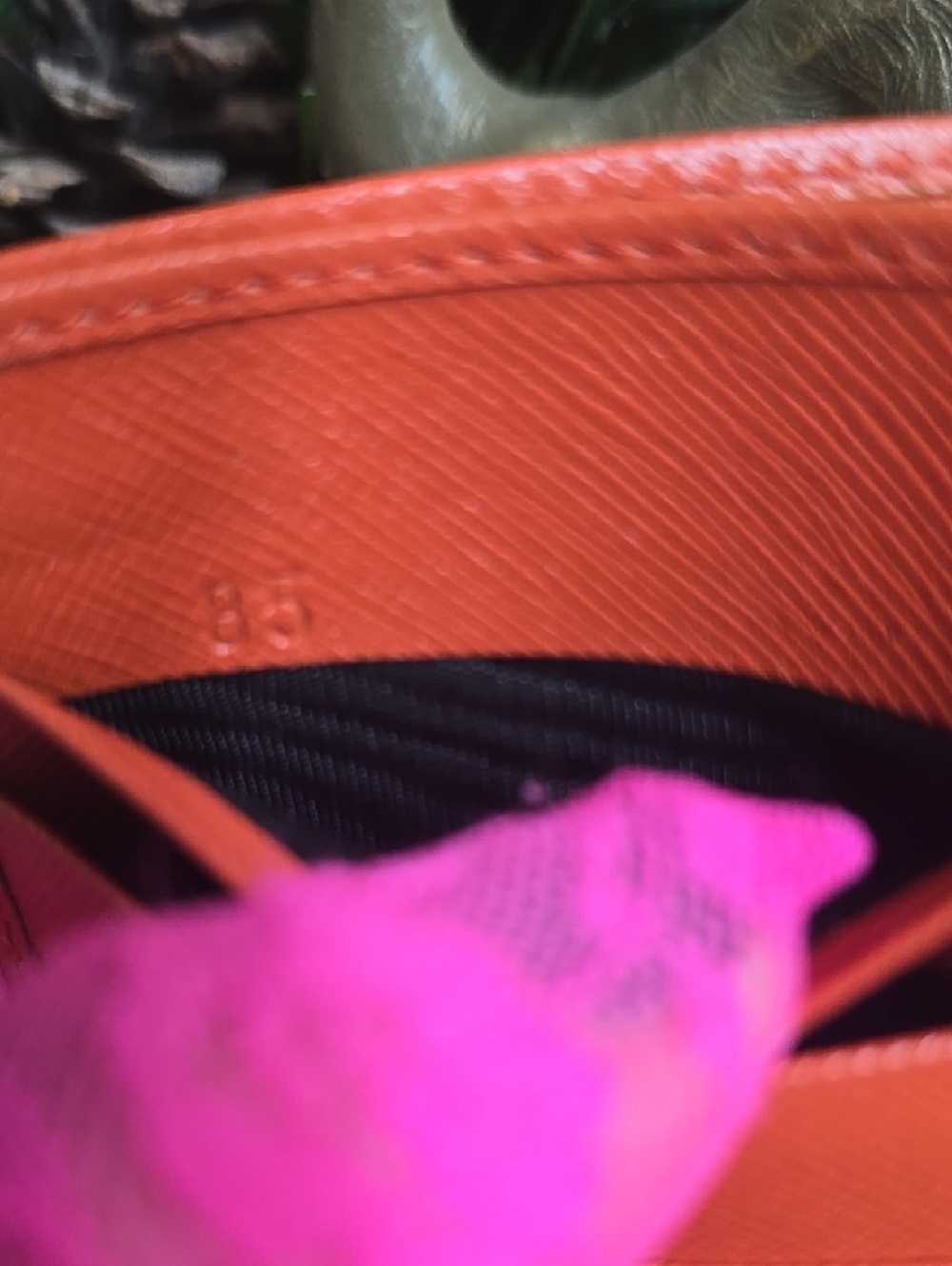 Prada Orange Saffiano Compact Wallet - Picture 9 of 12